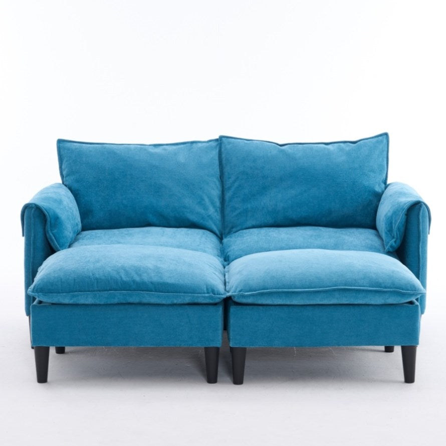 ZUN Convertible Combination Sofa Sofa U-Shaped Sofa with Footstools with Storage, Gray Sofa for Living W2012P253357