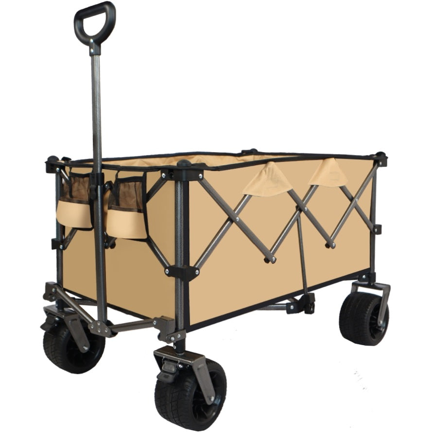 ZUN Collapsible Folding Wagon, Push Pull Foldable Beach Wagon Cart W321P189915