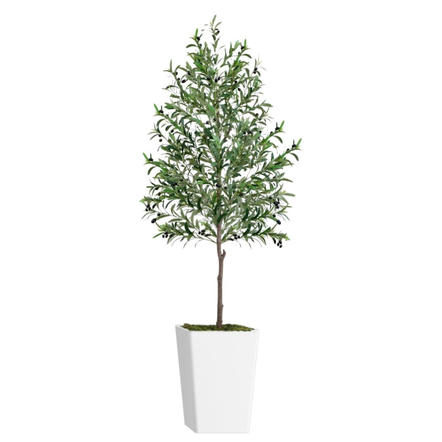 ZUN Artificial Olive Tree 7FT with Pot and Moss, Artificial Plants for Home Office Decor T3210P298177