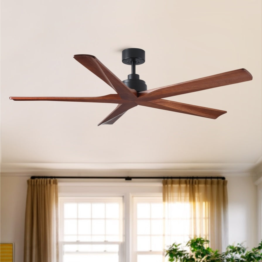ZUN 60" Black Lowe Profile Ceiling Fan without Light W1367P270467
