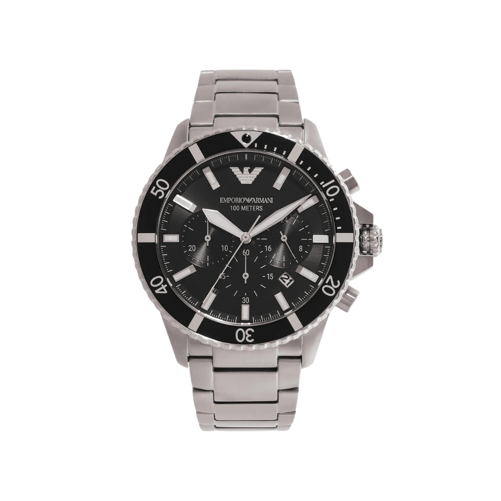 Emporio Armani Chronograph Stainless Steel Bracelet Watch - Keanes Jewellers