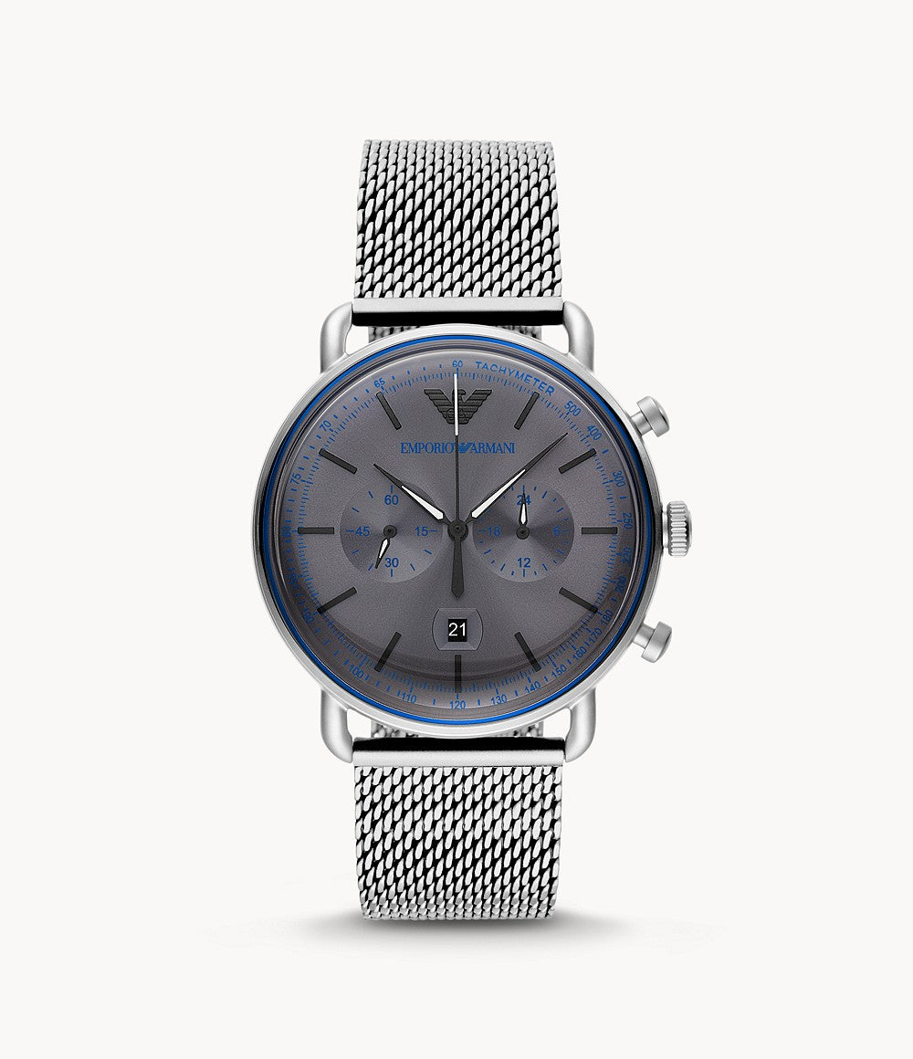 Emporio Armani Chronograph Stainless Steel Watch - Keanes Jewellers