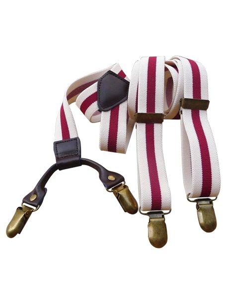 Image of Raspberry Cloud Unisex Striped Suspenders