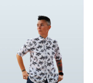 Zulu Palm Print HauteButch Short Sleeve Button Up Shirt