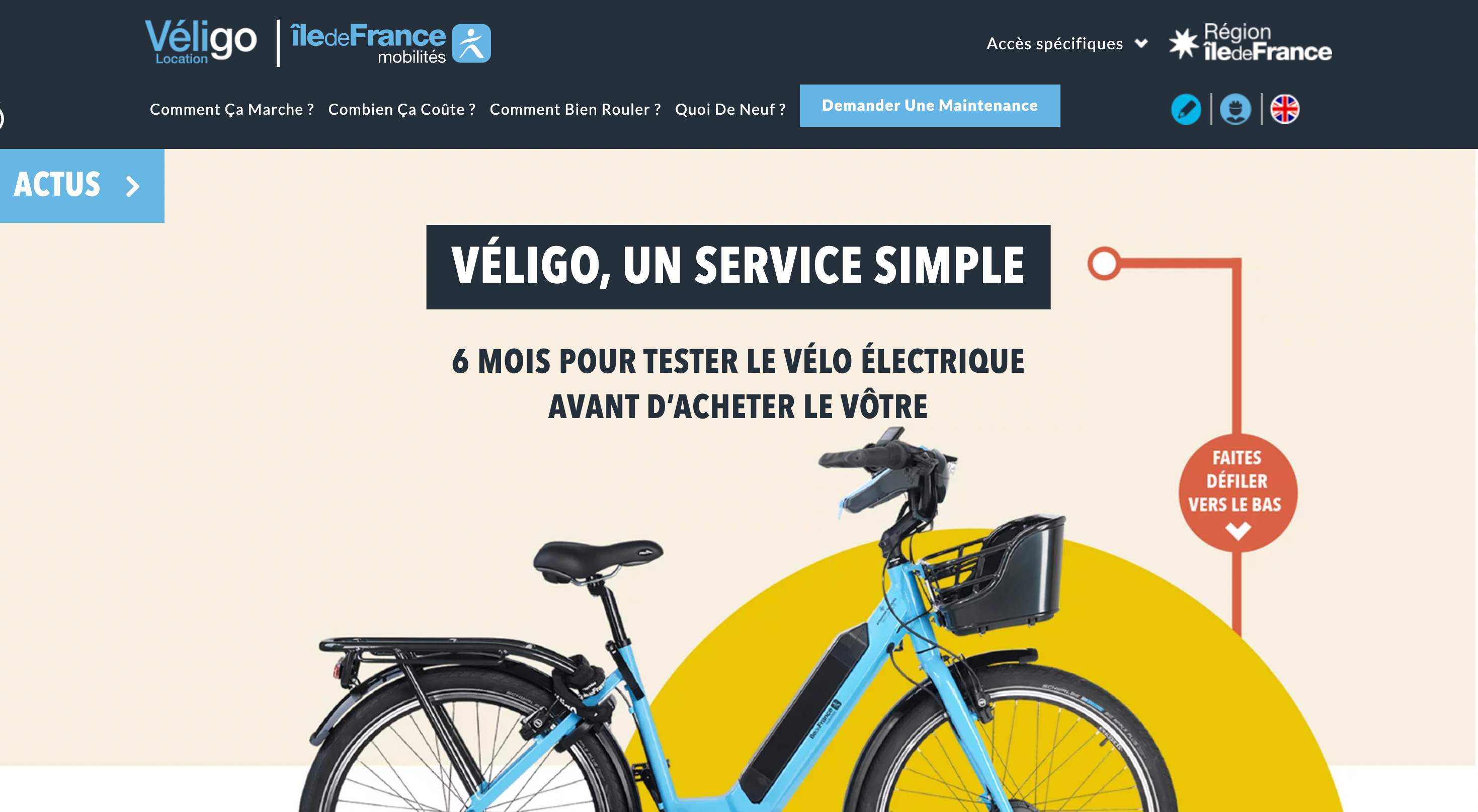 Location vélo à assistance électrique (VAE) Veligo avec la mairie de Paris