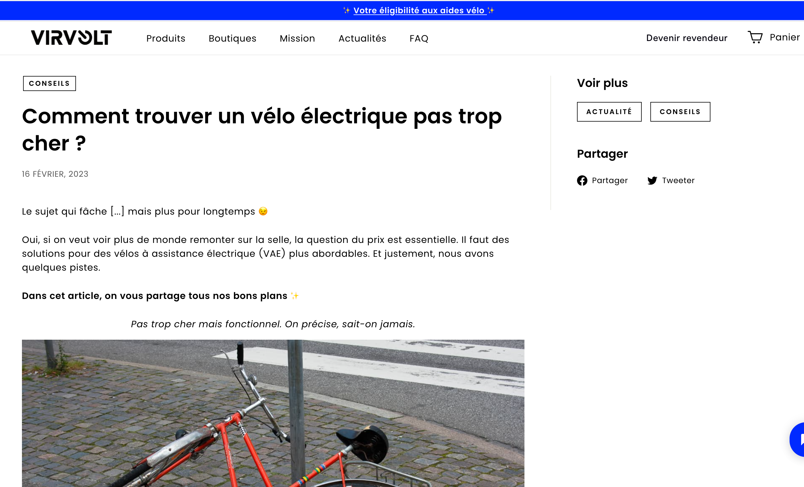 Vélo électrique pas trop cher