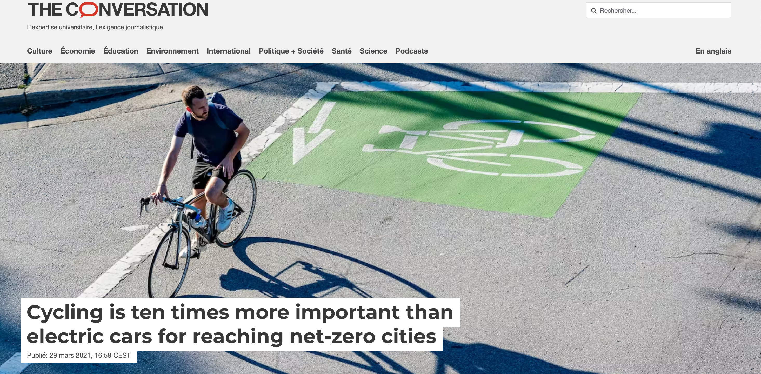 Le vélo, avenir des villes nette zéro