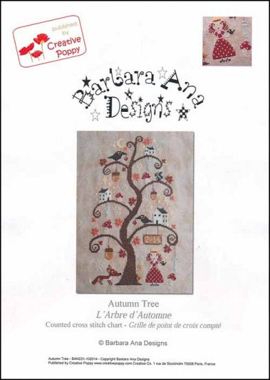 Autumn Tree Cross Stitch Pattern by Barbara Ana Designs
