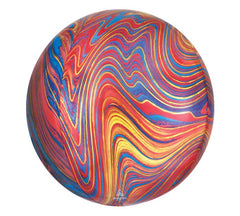 16" Multi Red Blue Marble Orbz