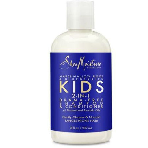 SHAMPOOING ET APRÈS-SHAMPOOING SHEA MOISTURE MARSHMALLOW ROOT & BLUEBERRIES KIDS 2-IN-1 DRAMA-FREE (237 ML)