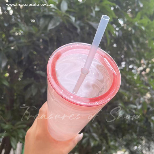 Pink Recycled Glass Cold Cup