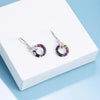 925 Sterling Silver Star Pierced Dangle Earrings With Swarovski Crystal - onlyone