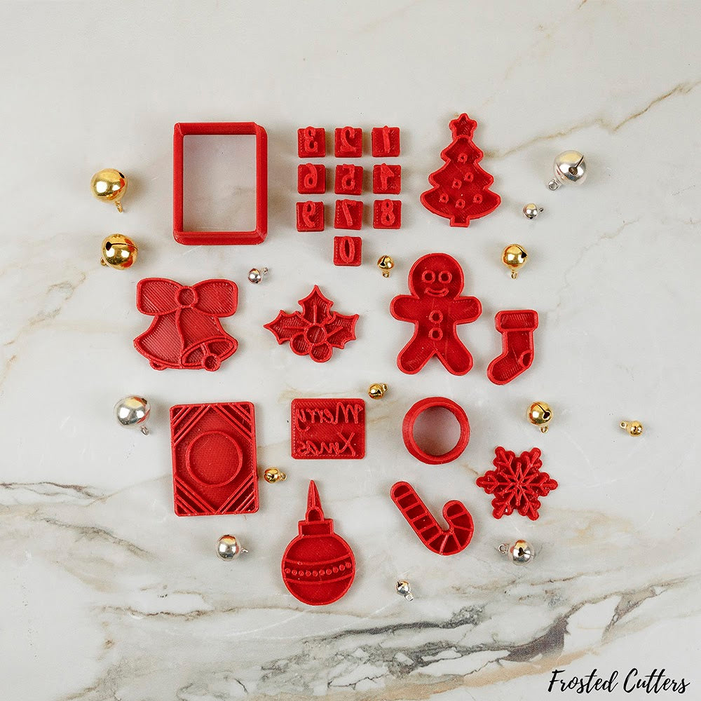 Christmas Advent Calendar cutter and stamp set Frosted Cutters