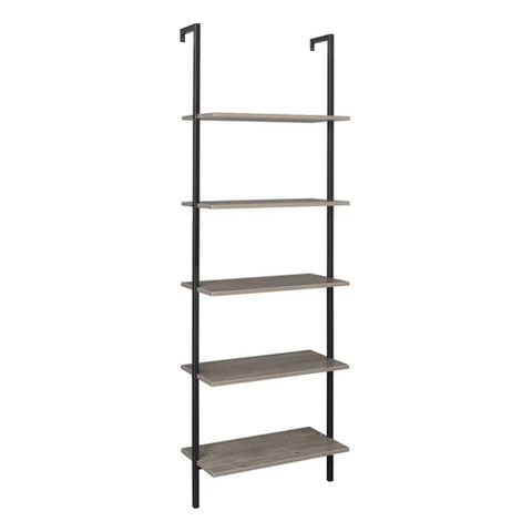 5 shelf wood ladder bookcase