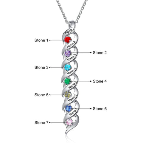 925 Sterling Silver Custom Birthstone Necklace