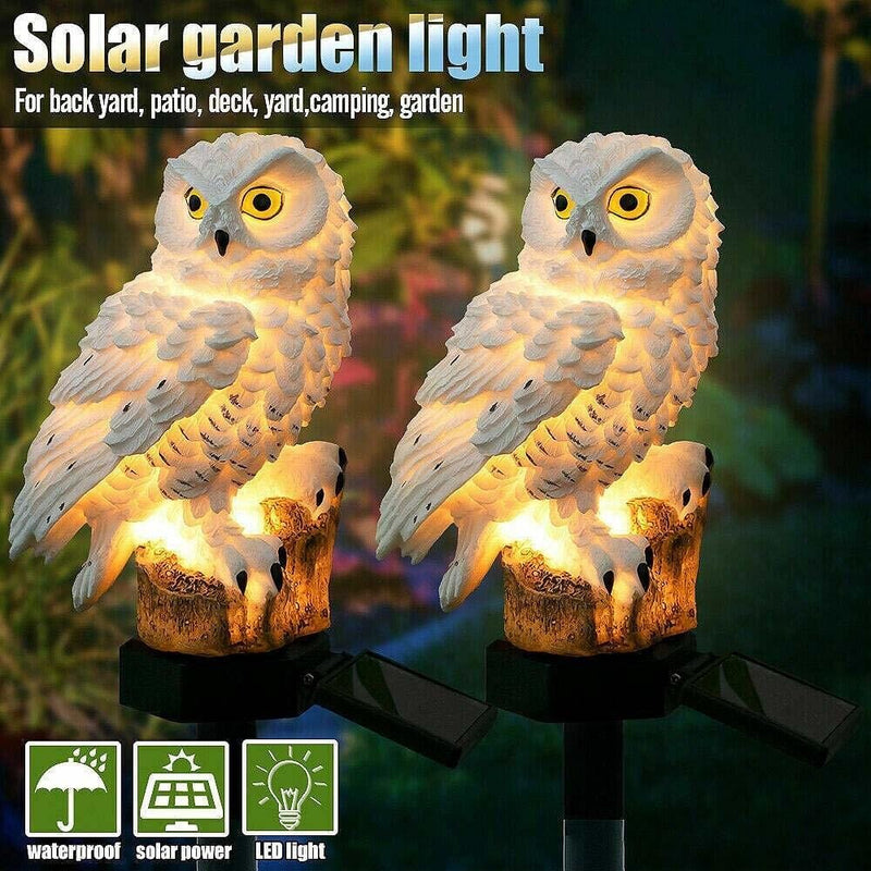 owl solar garden light