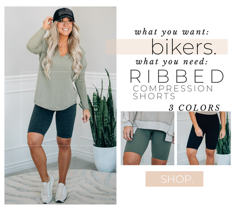 Ribbed Compression Bike Shorts