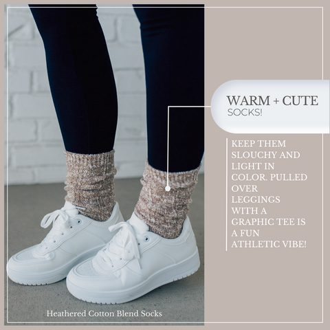 chunky socks and sneakers with leggings