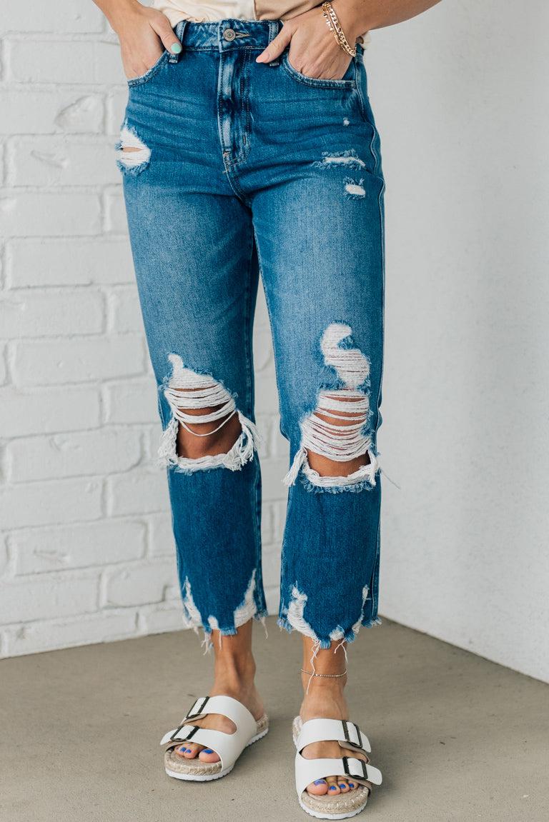 Theo Frayed Crop Jeans – RubyClaire Boutique