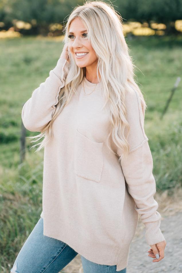 Oversized Split Side Sweatshirt – RubyClaire Boutique