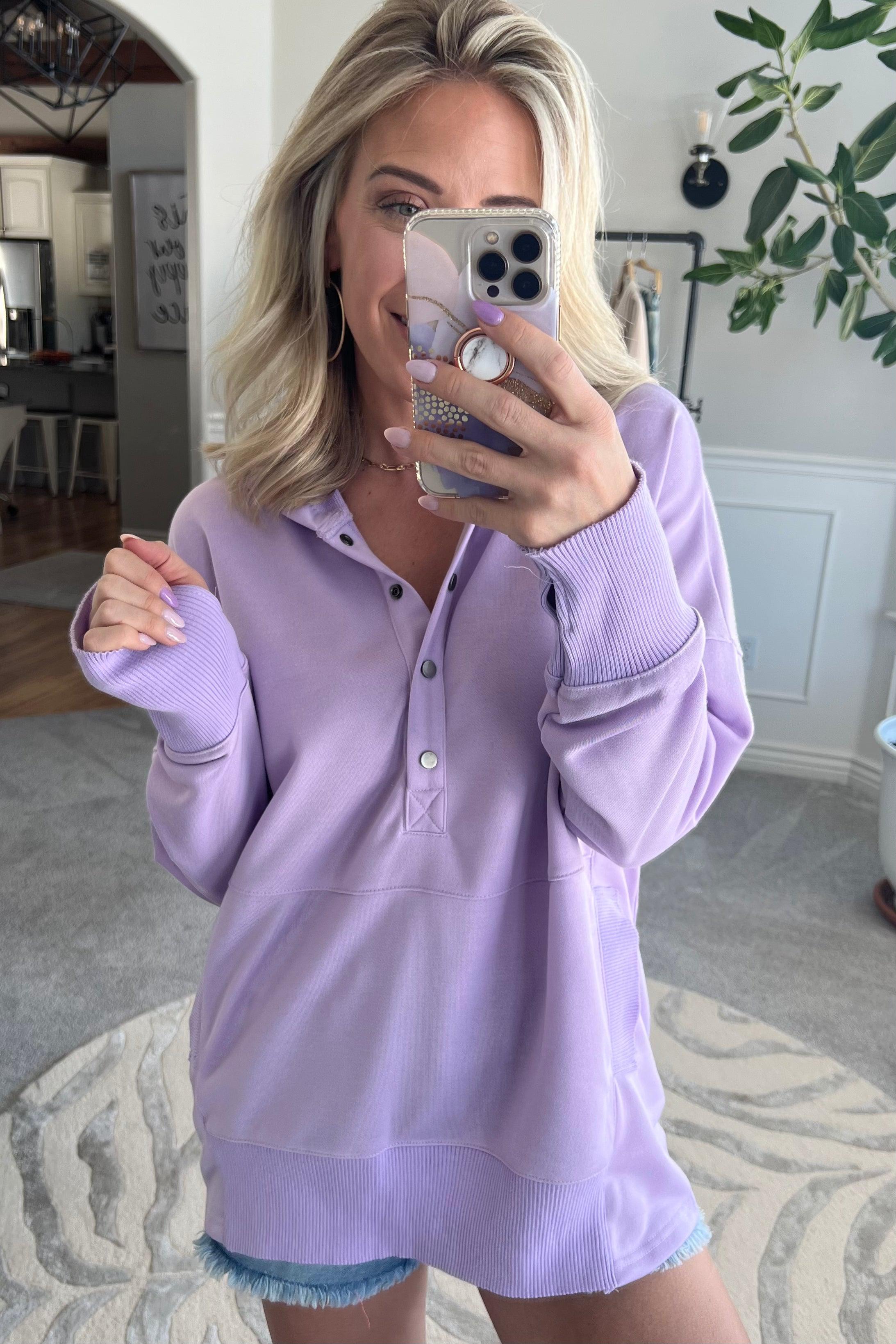 Verla Washed Plum Purple Dolman Sleeve Sweater Top