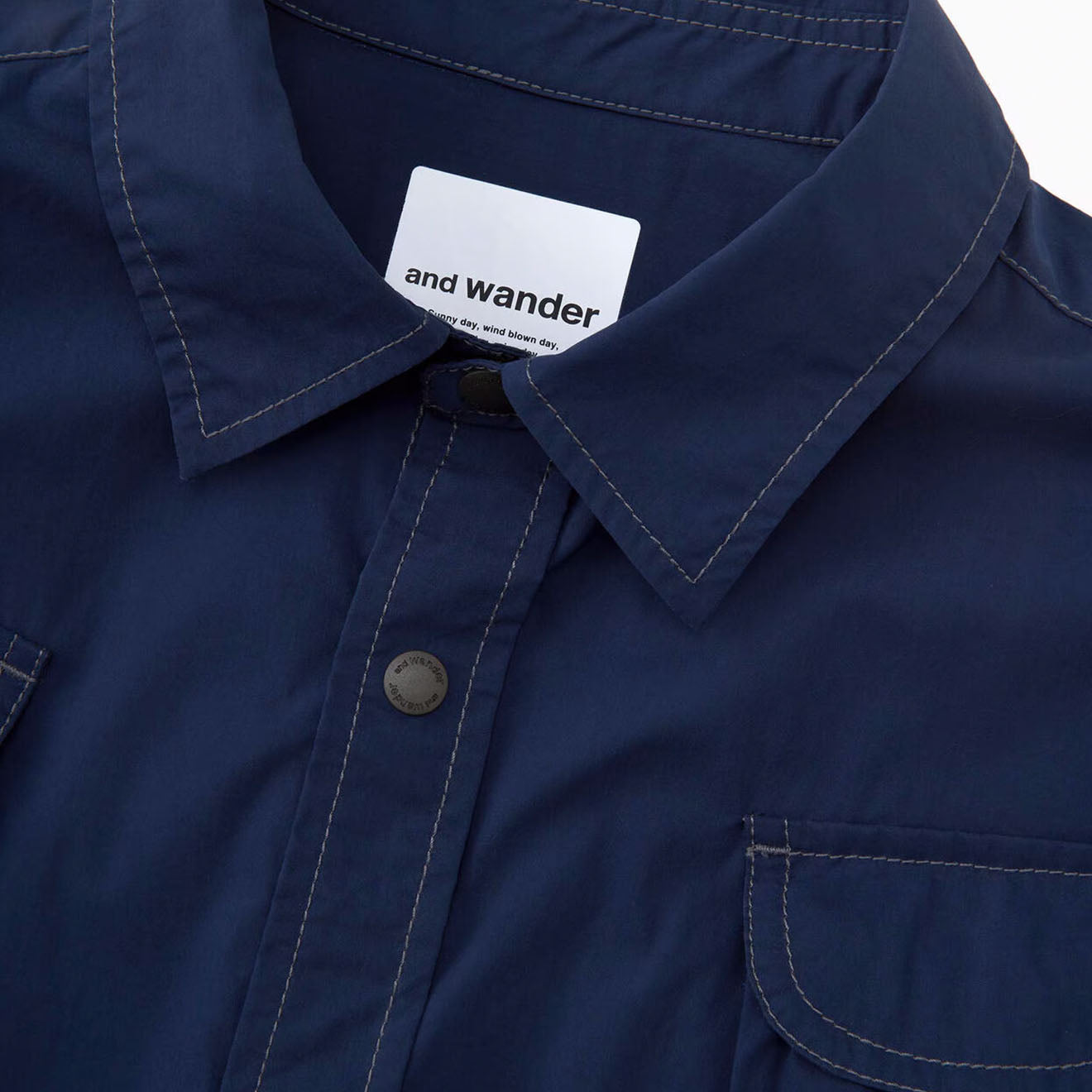 And Wander Multi Pocket Shirt Blue