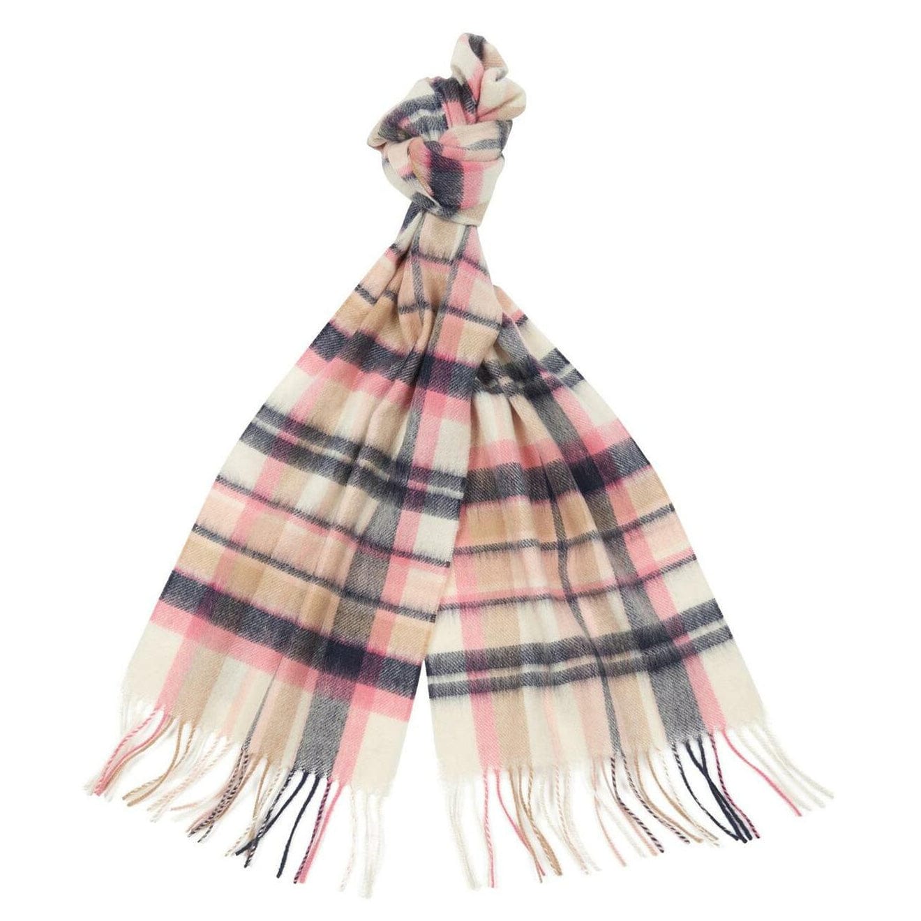 Barbour Womens Vintage Plaid Scarf Pink / Hessian