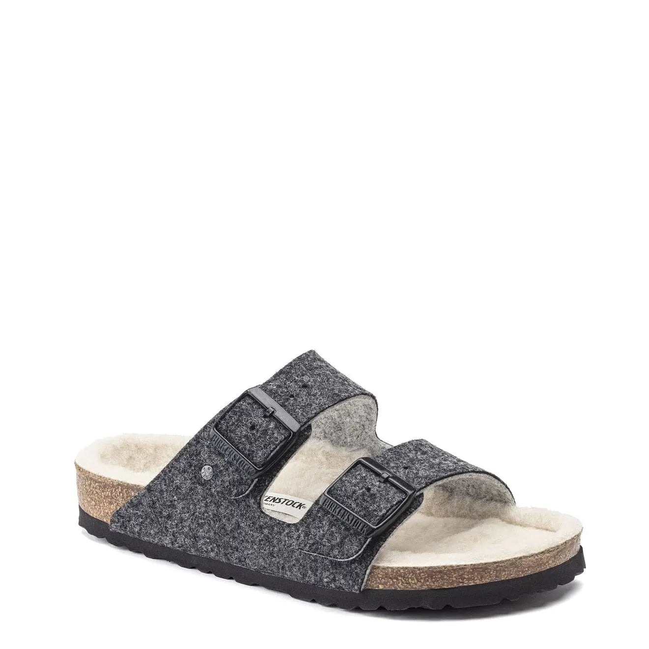 Birkenstock Womens Arizona Wool Felt Narrow Sandals Doubleface Grey