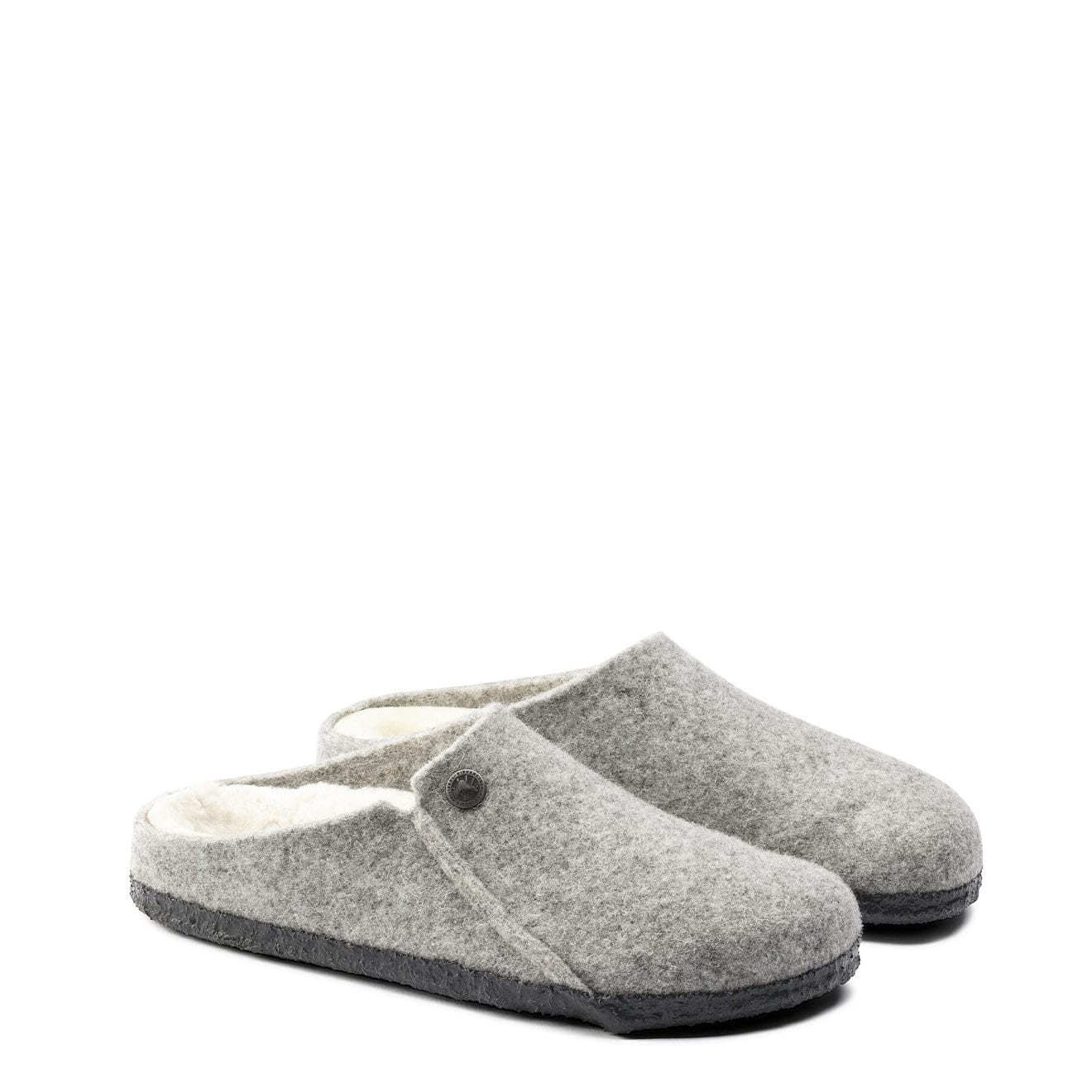 Birkenstock Womens Zermatt Shearling Narrow Slipper Light Grey