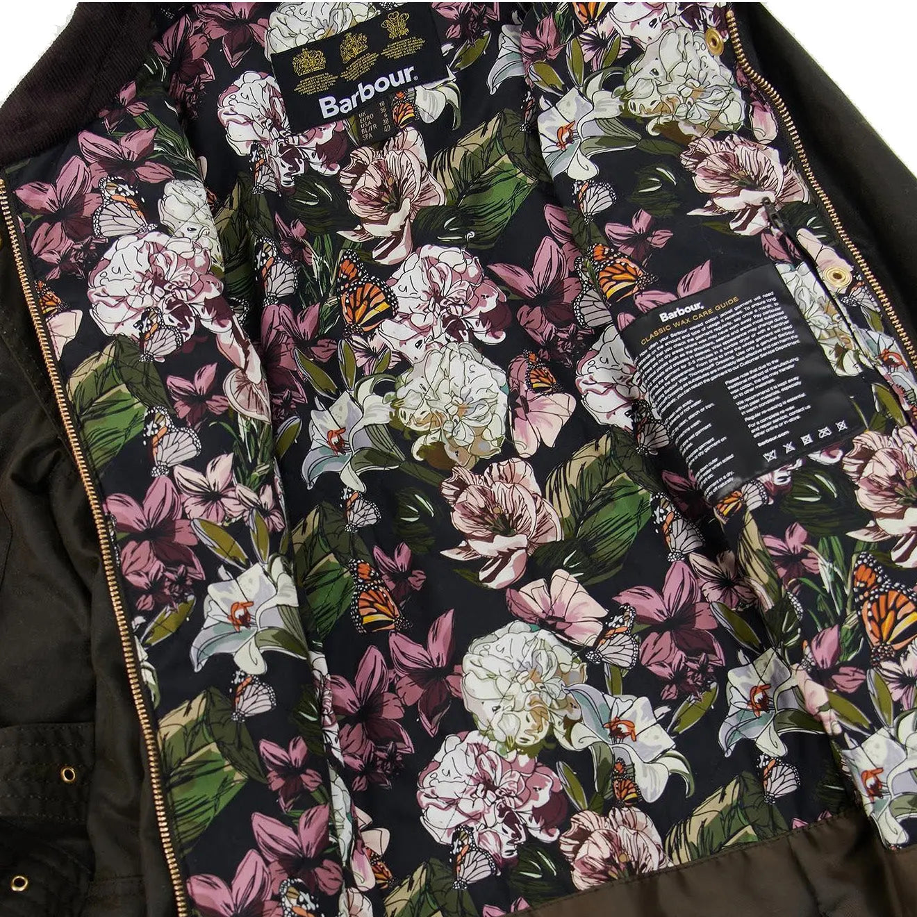 Barbour Womens Pendula Wax Jacket Olive / Renaissance Floral