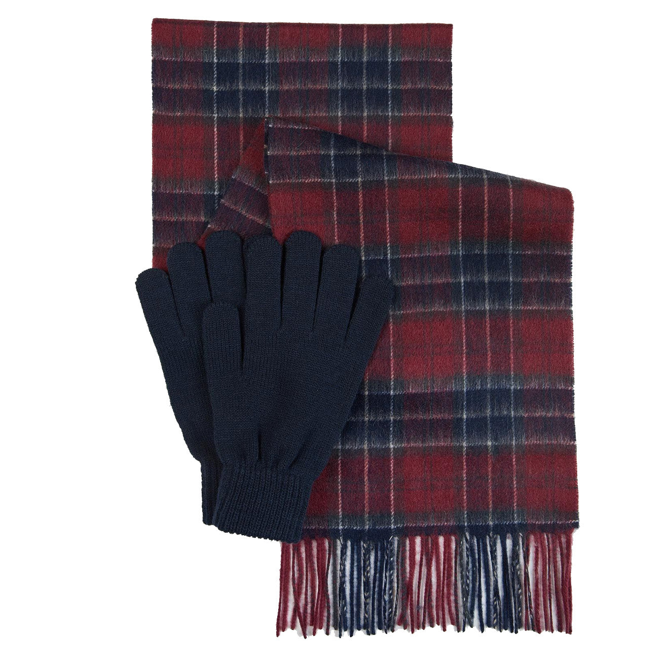 Barbour Tartan Scarf / Gloves Gift Set Cordova