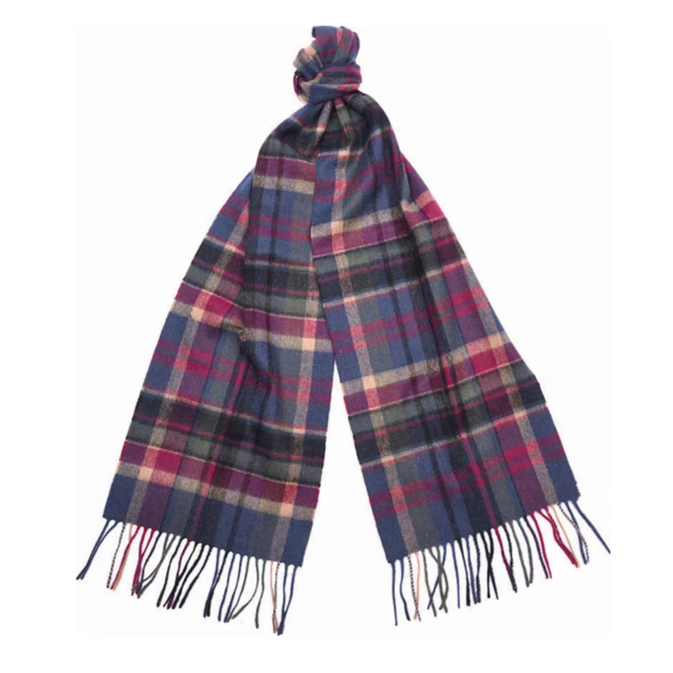 Barbour Womens Vintage Plaid Scarf Navy