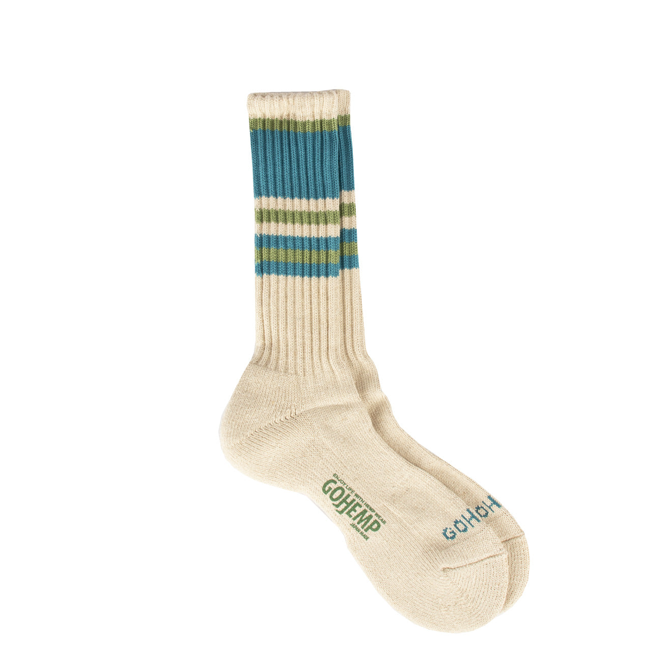 Anonymous Ism Gohemp Random Stripe Pile Crew Socks Sax