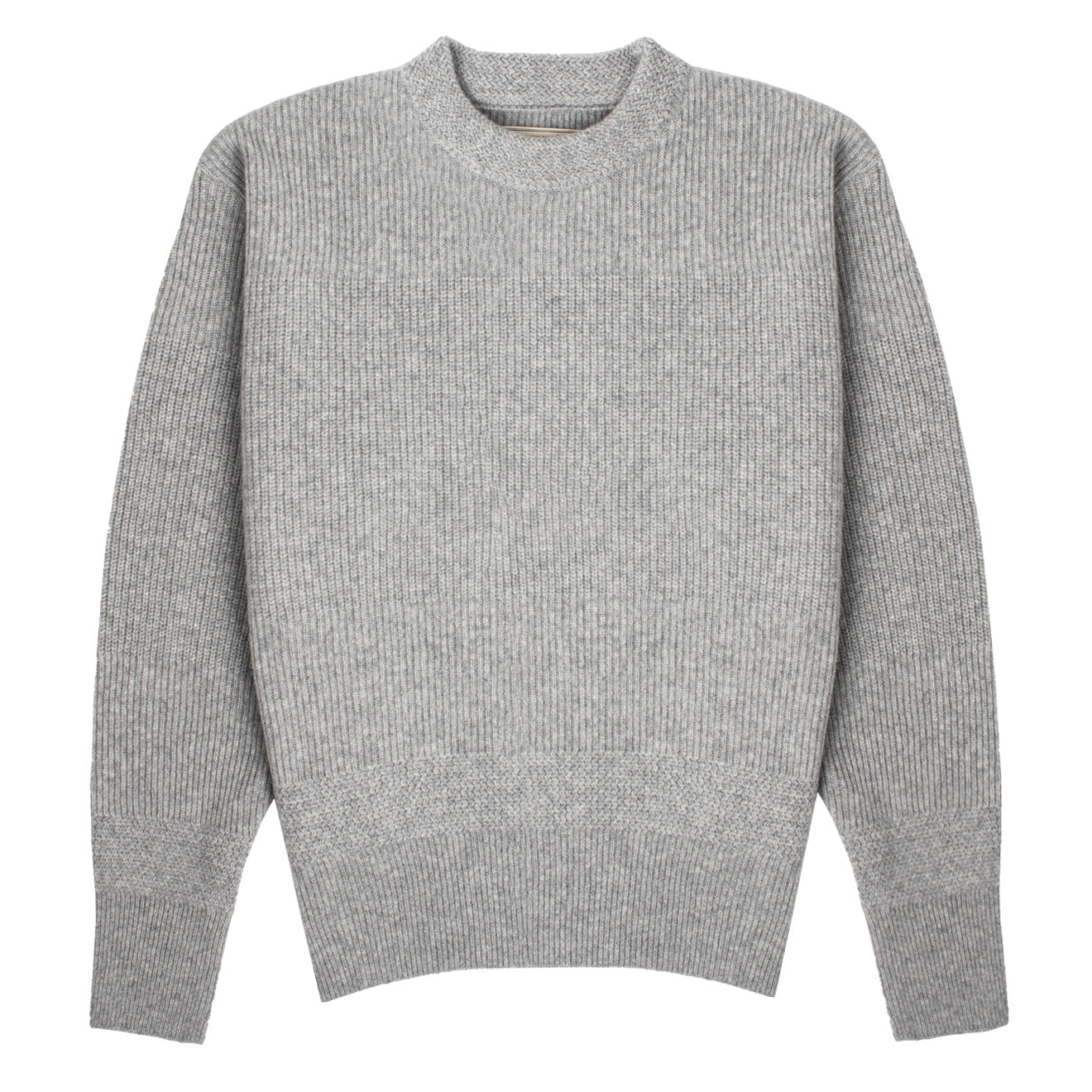 Anonymous Ism Randome Moc Neck Knit Light Grey