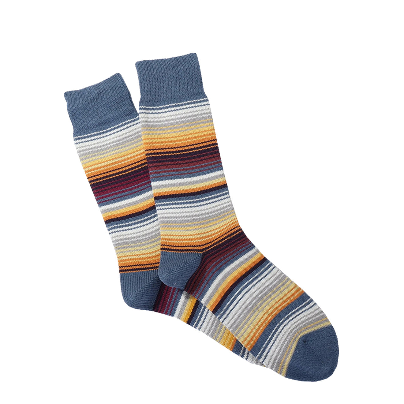 Anonymous Ism Sarape Stripes Crew Socks Indigo