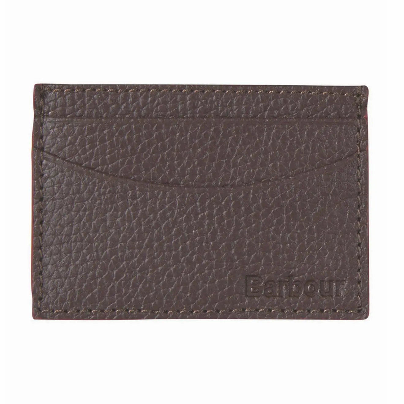 Barbour Grain Leather Card Holder Dark Brown