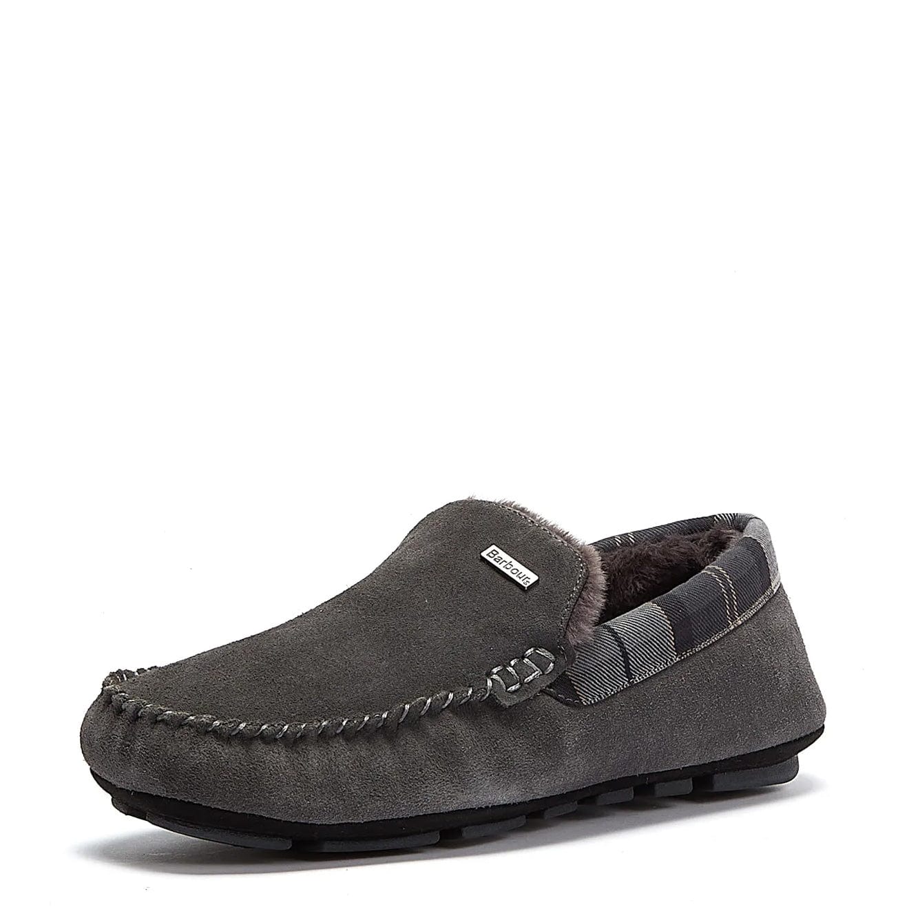 Barbour Monty Slippers Dark Grey Suede