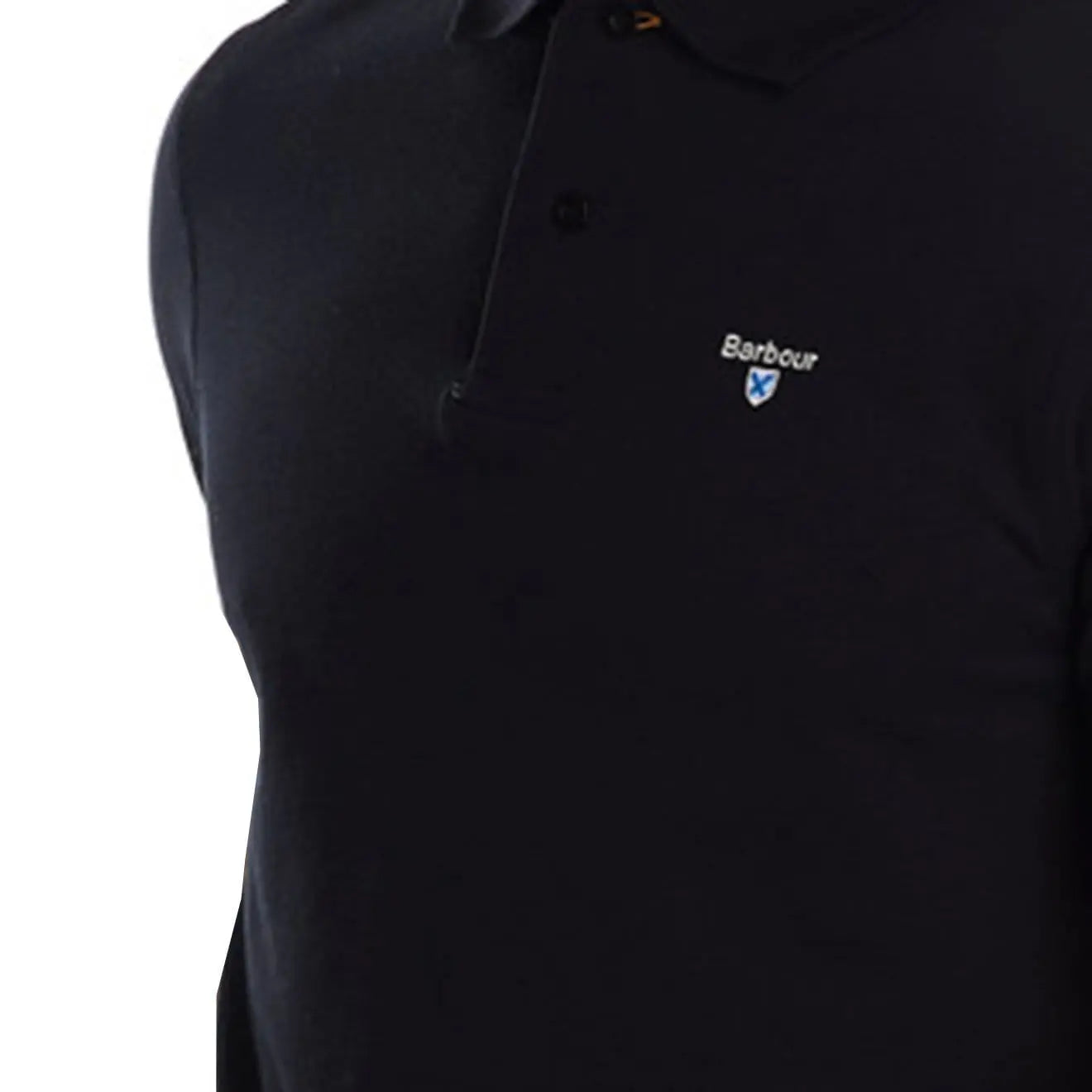 Barbour Tartan Pique Polo Shirt Black Modern