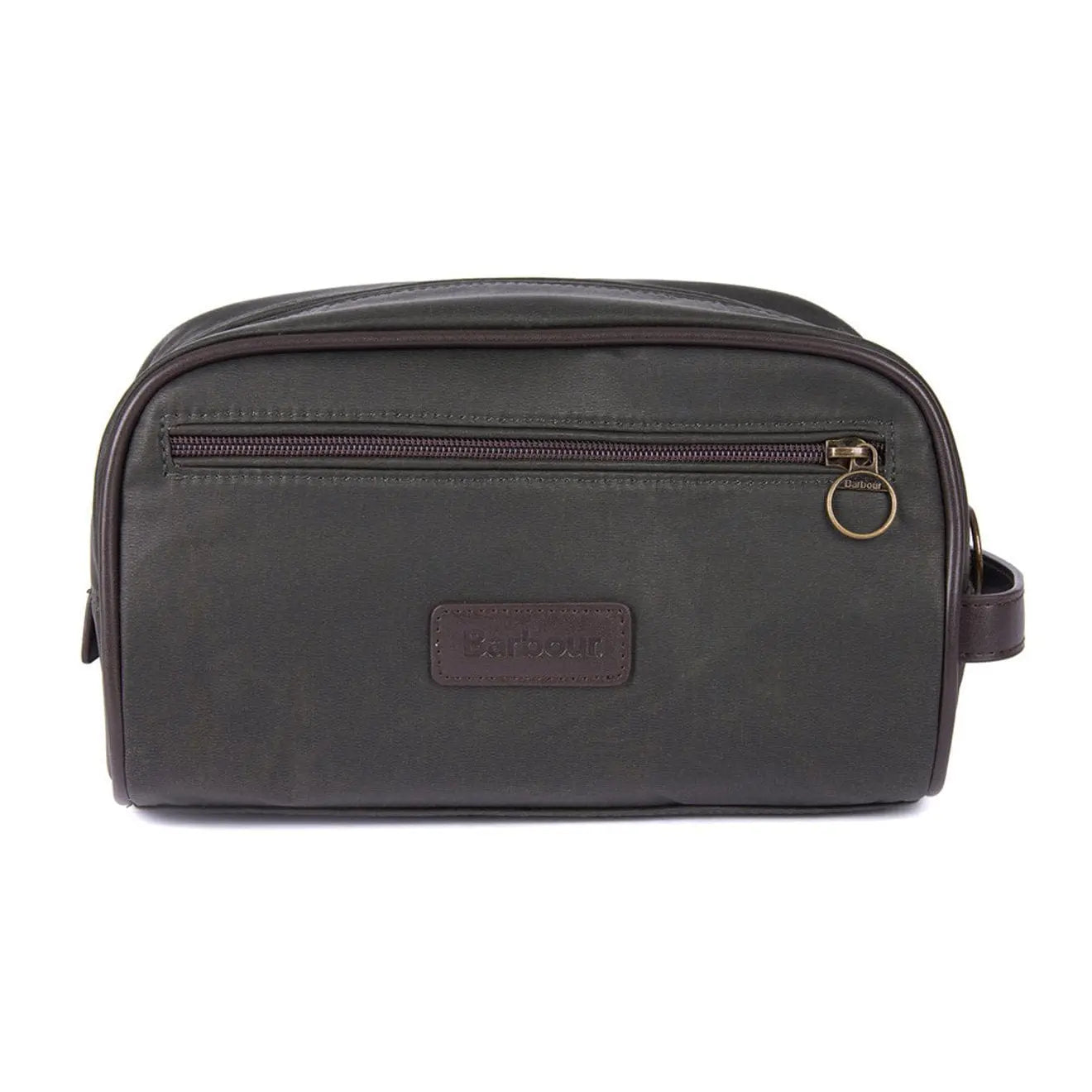 Barbour Wax Washbag Olive / Brown