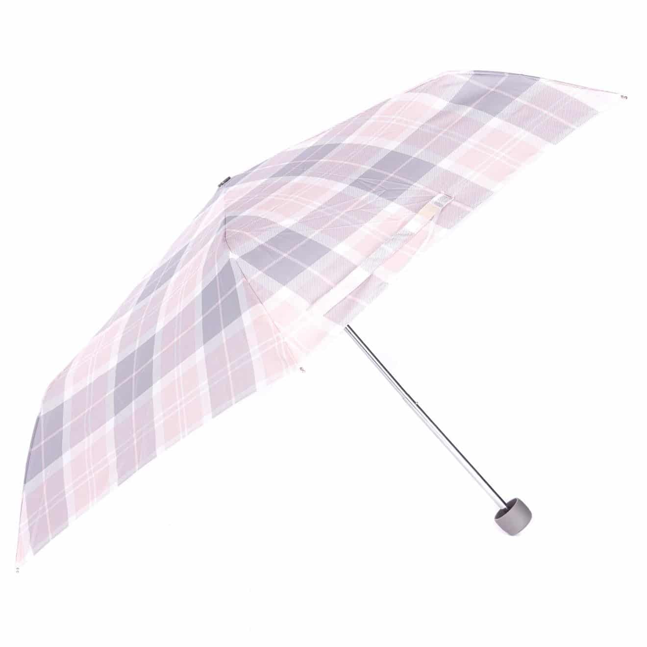 Barbour Womens Portree Umbrella Pink/Grey Tartan