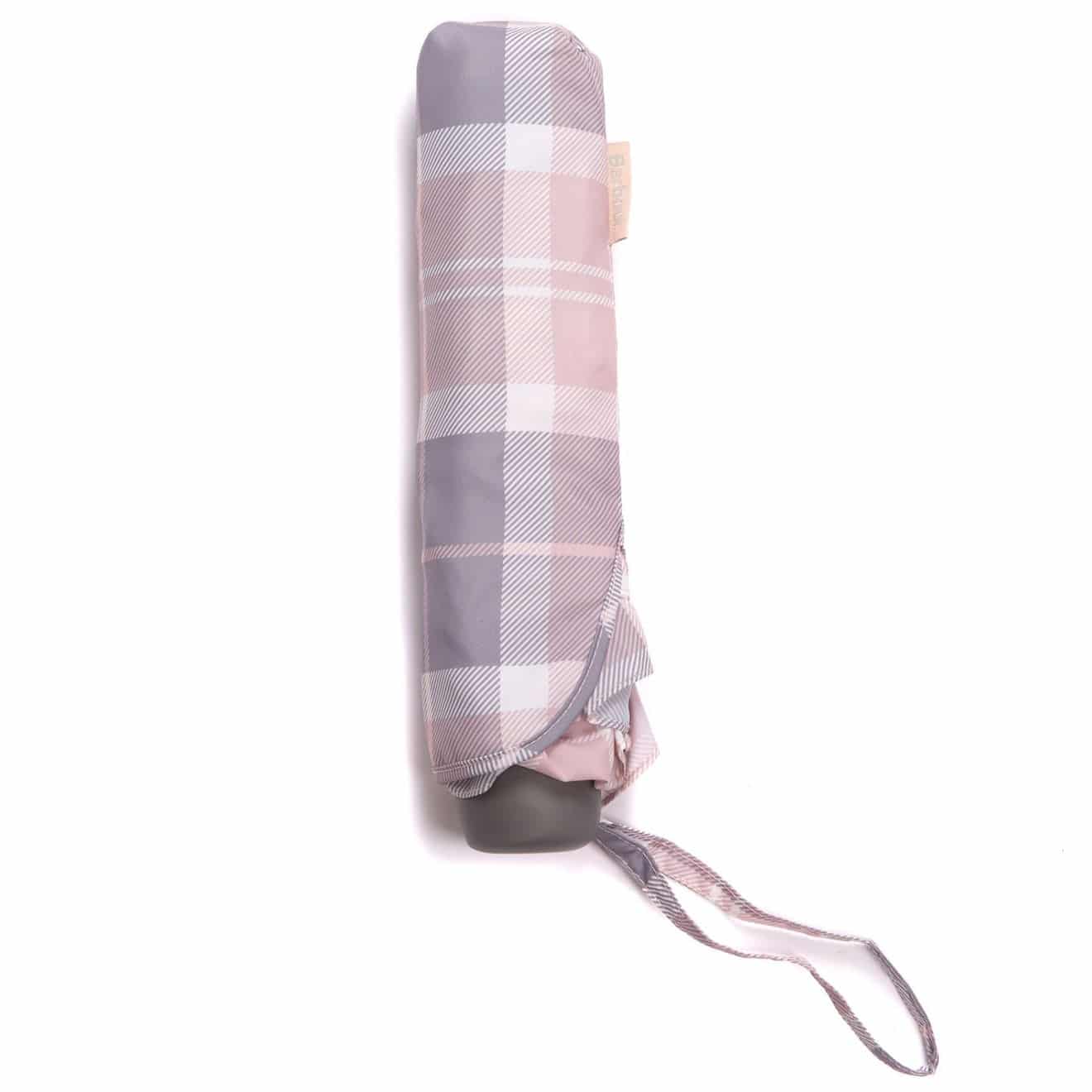 Barbour Womens Portree Umbrella Pink/Grey Tartan