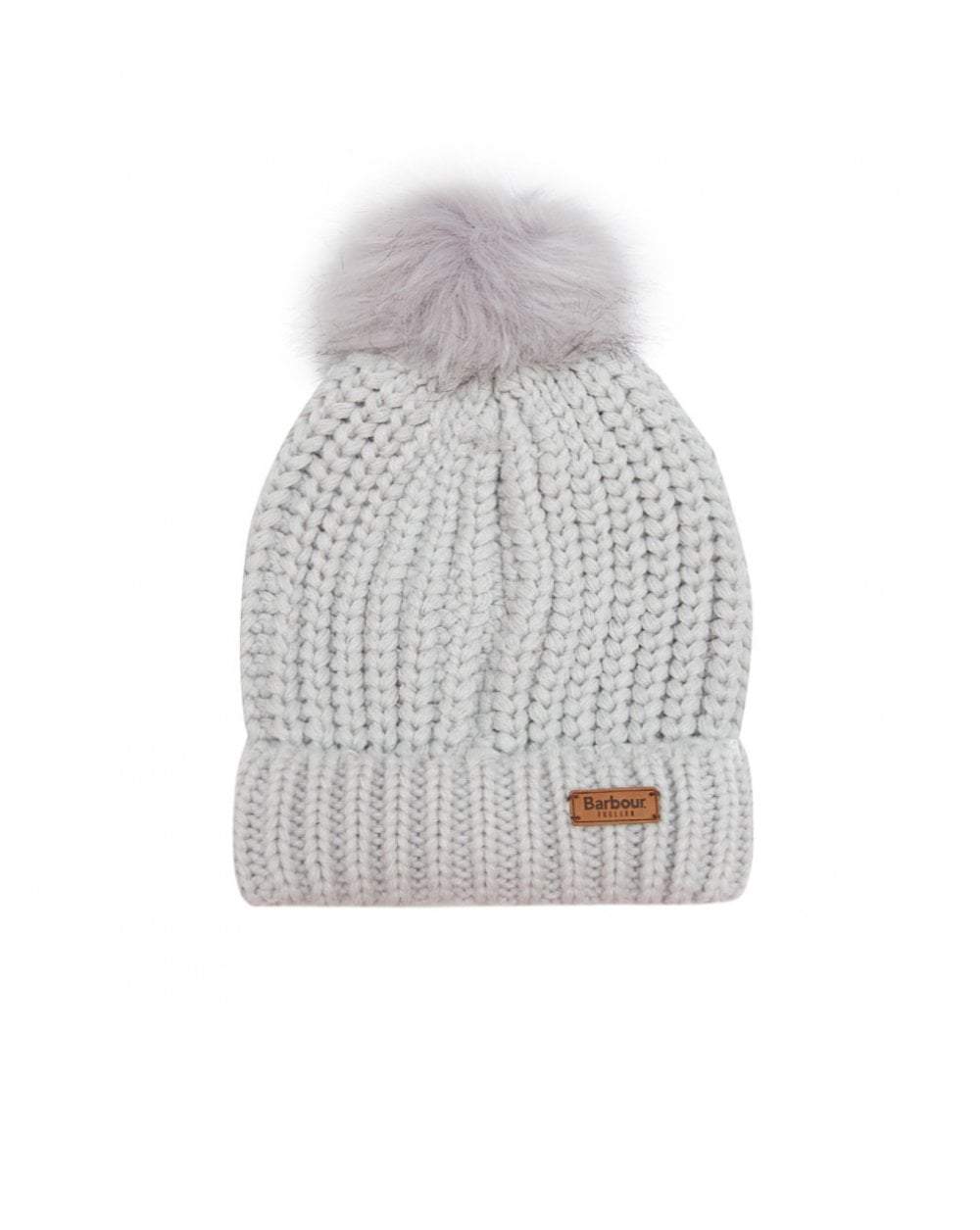 Barbour Womens Saltburn Beanie Ice White