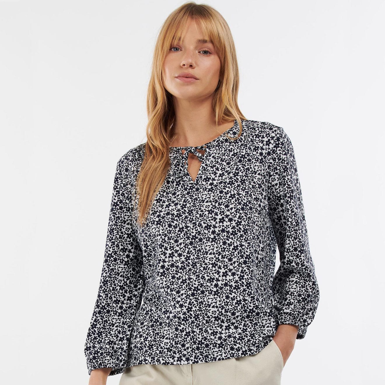 Barbour Womens Seaholly Top White / Indigo