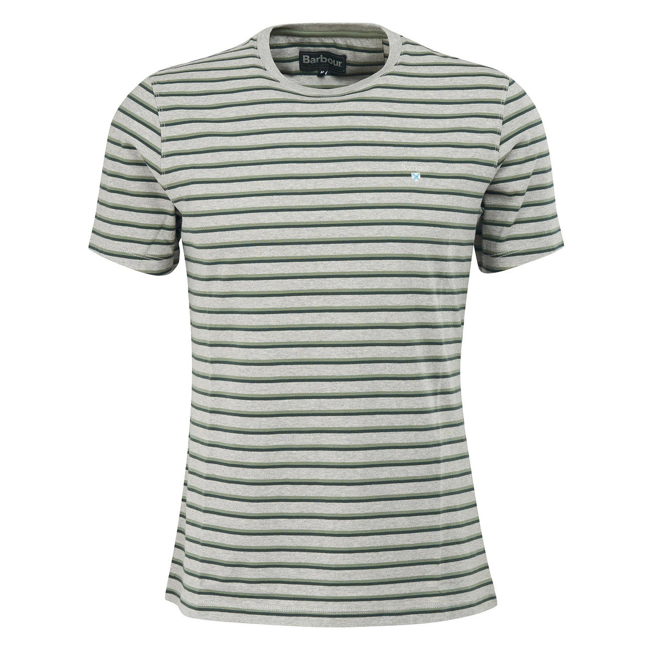 Barbour Ponte Striped T-Shirt Grey Marl