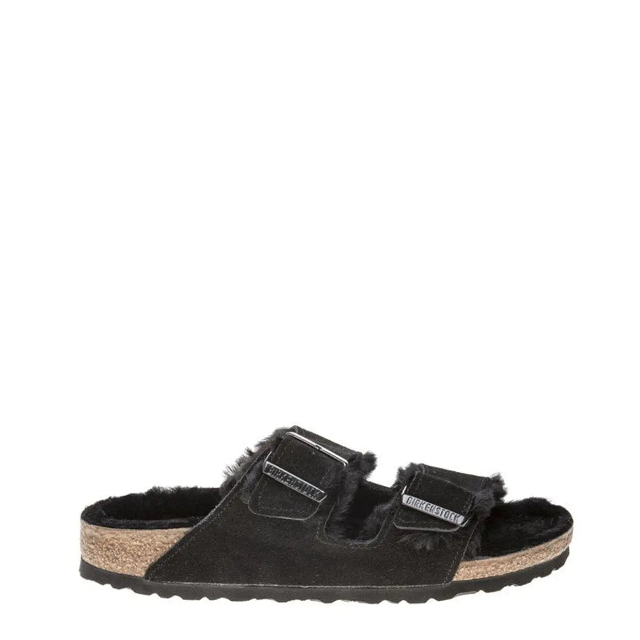 Birkenstock Womens Arizona Fur Black Suede