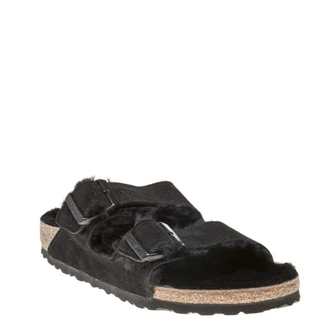 Birkenstock Womens Arizona Fur Black Suede