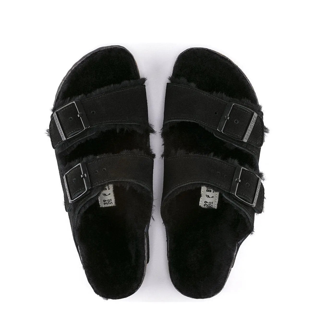 Birkenstock Womens Arizona Fur Black Suede