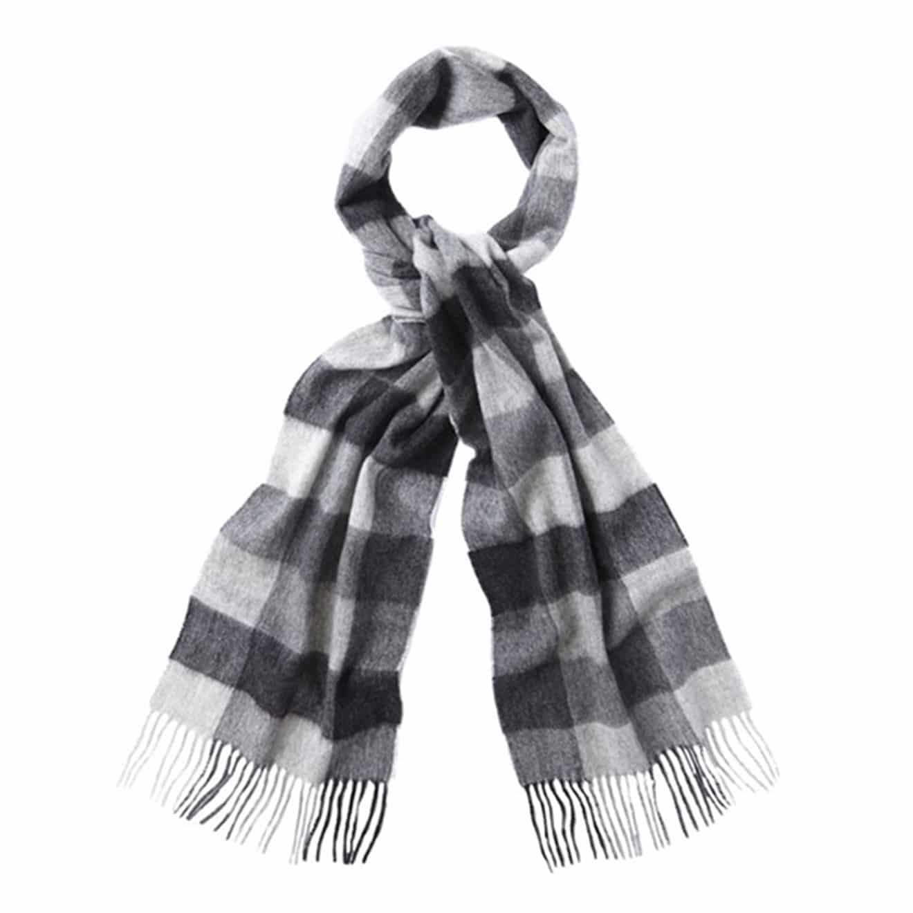 Barbour Large Tattersall Scarf Charcoal