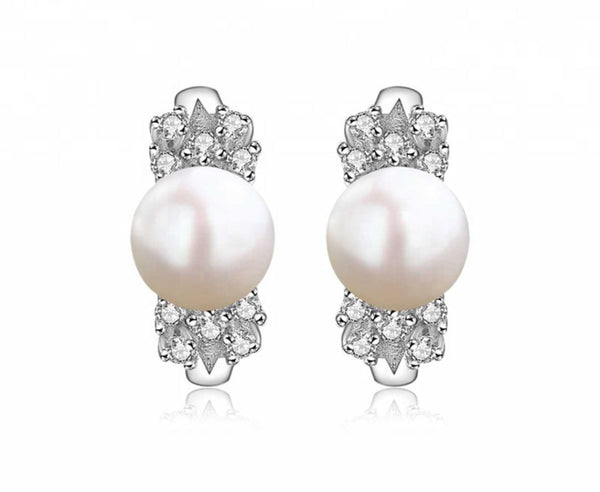 White Pearls Bow Tie Stud Earrings – PearlsCharming