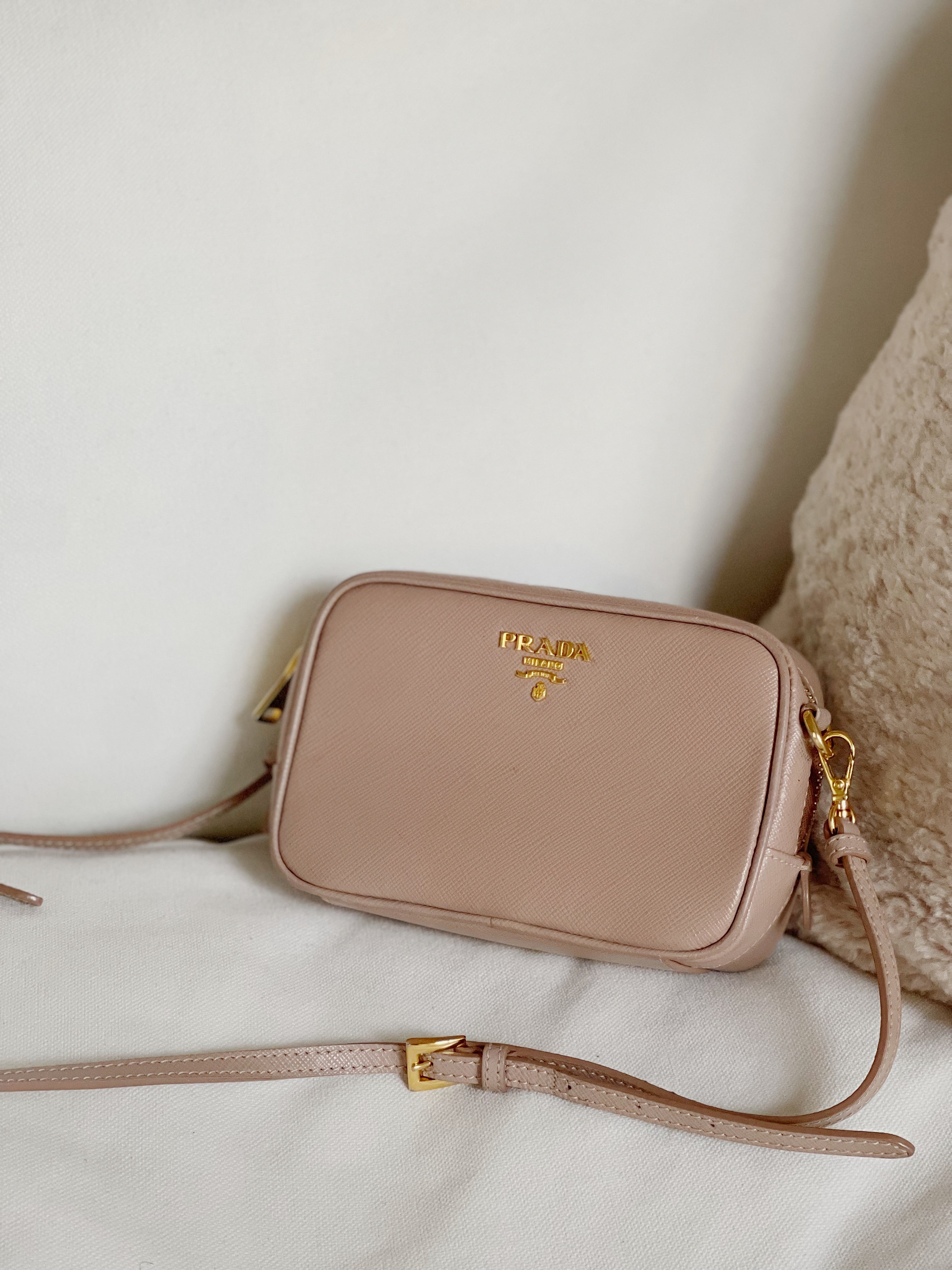 Prada Peony Saffiano Leather Mini Camera Crossbody Bag – Season 2 Consign